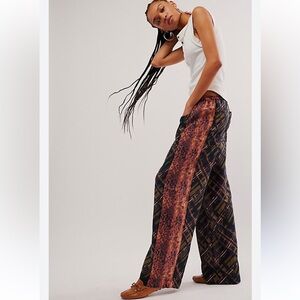 Free People Hudson Canyon Printed Wide Leg Trousers Pants Small